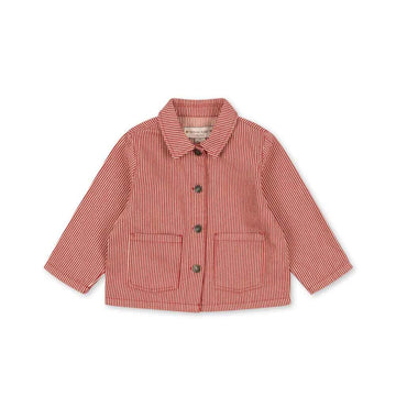 Luc shirt jacket - Milk rouge stripe